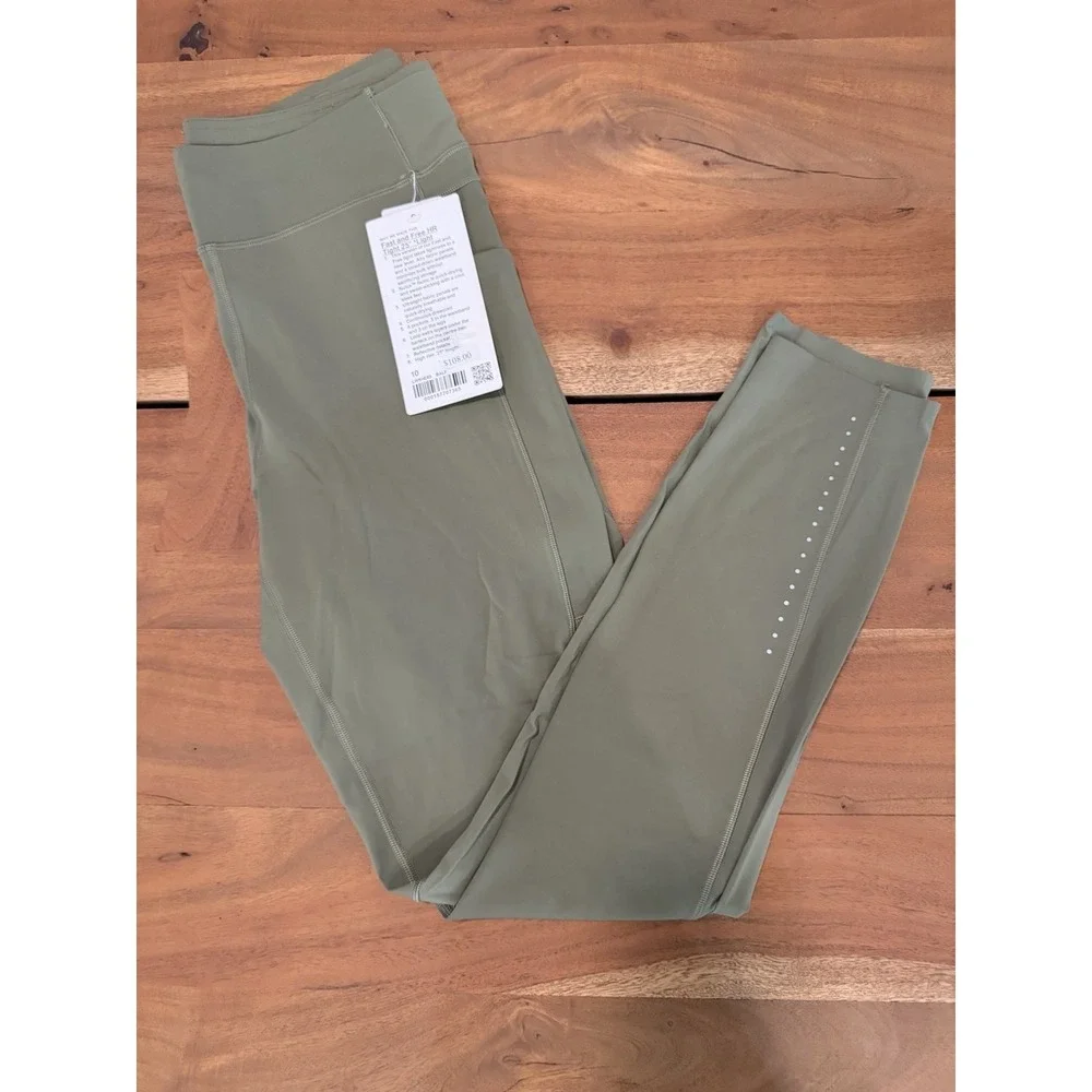 NWT LULULEMON Fast and Free HR Tight Bay Leaf BALF  Green 25